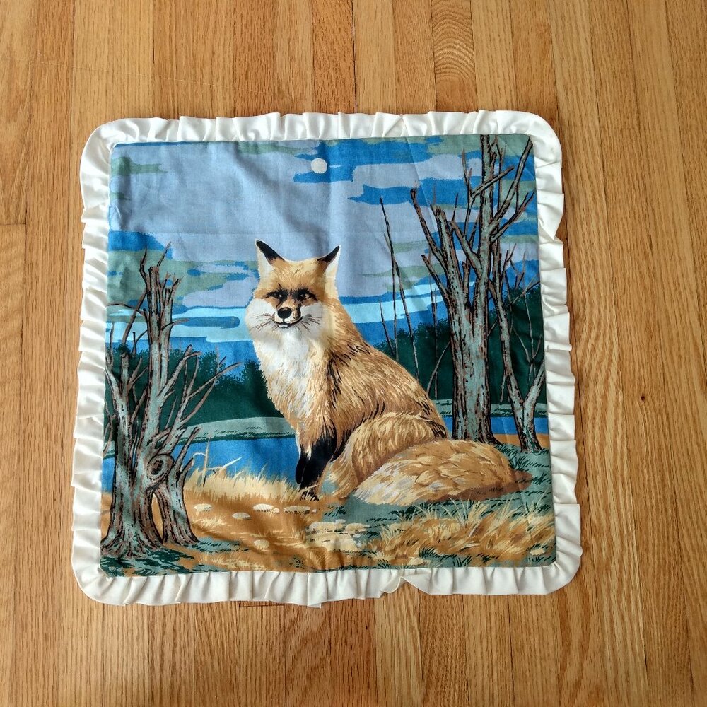 Vintage Fox Throw Pillow Case Toss Cushion Cover Handmade